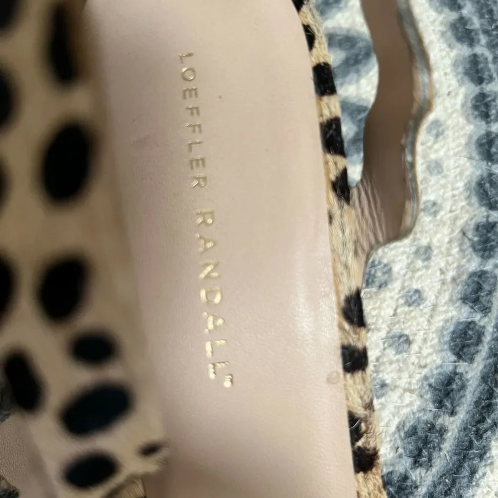 Loeffler Randall Piper Cheetah Print Wedge Ankle Strap Sandals Women's Size 10 B